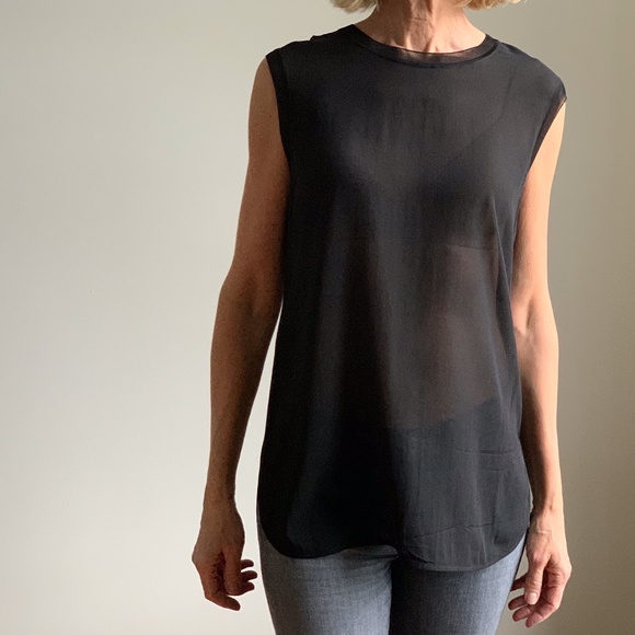 VINCE sheer silk top - Picture 1 of 4